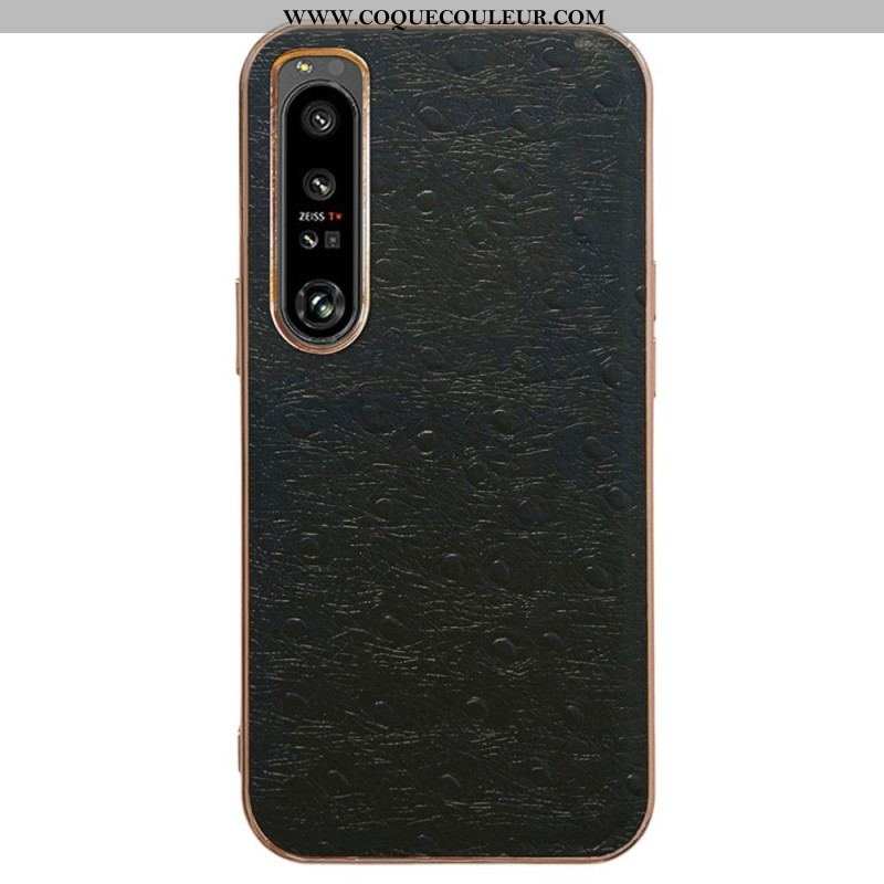 Coque Sony Xperia 5 IV Véritable Cuir Style Autruche