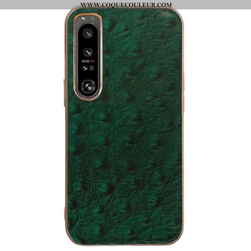 Coque Sony Xperia 5 IV Véritable Cuir Style Autruche