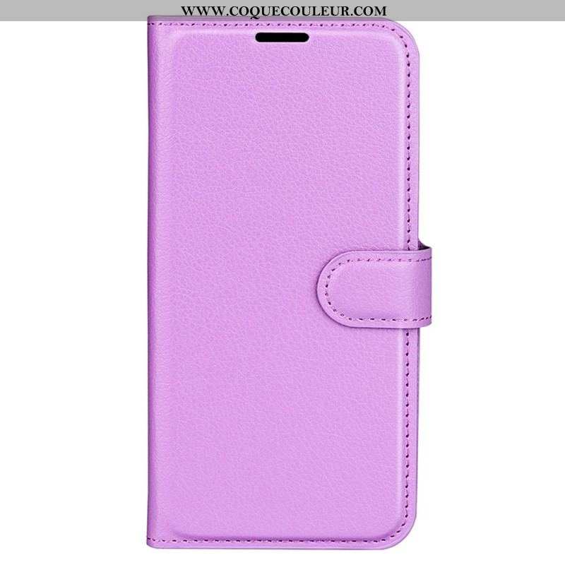 Housse Sony Xperia 5 IV Simili Cuir Litchi Classique