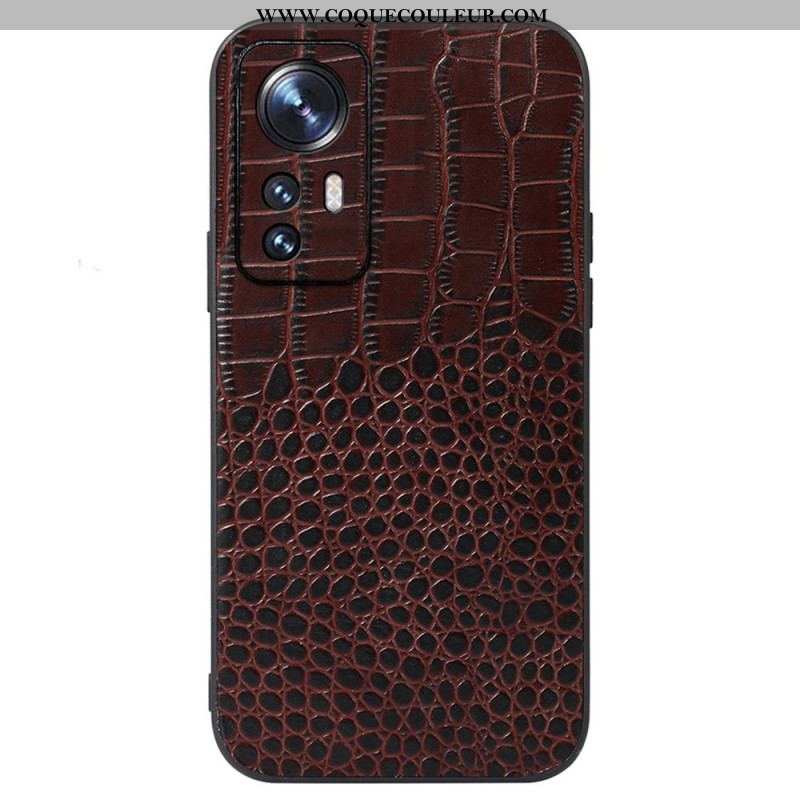 Coque  Xiaomi 12 / 12X  Véritable Cuir Texture Crocodile