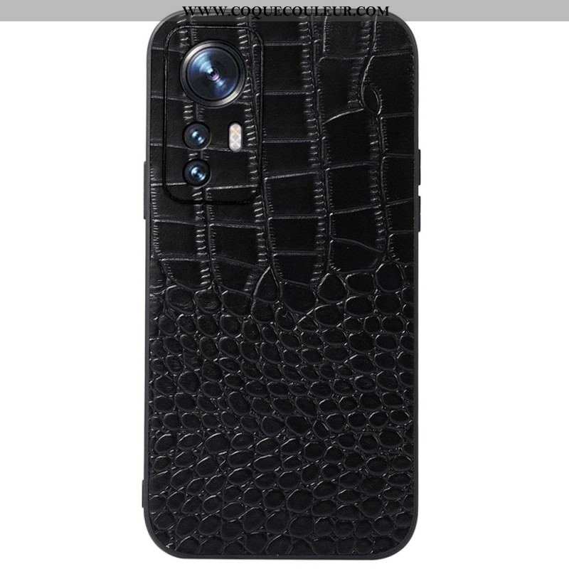 Coque  Xiaomi 12 / 12X  Véritable Cuir Texture Crocodile