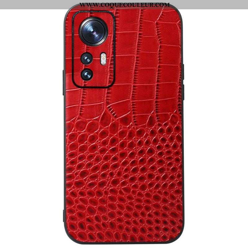 Coque  Xiaomi 12 / 12X  Véritable Cuir Texture Crocodile