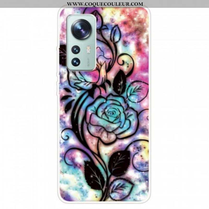 Coque  Xiaomi 12 / 12X  Silicone Fleur Graphique