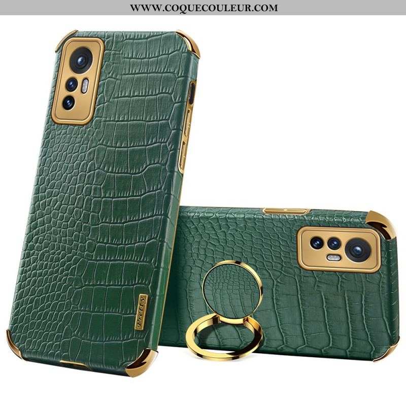 Coque  Xiaomi 12 / 12X  Effet Peau de Crocodile Anneau-Support