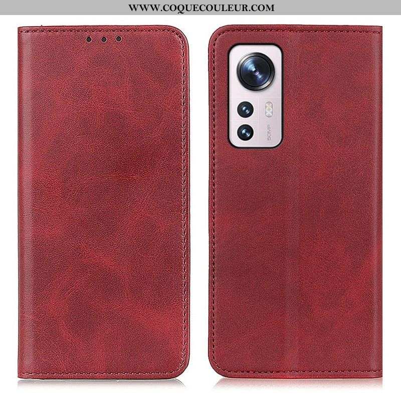 Flip Cover  Xiaomi 12 / 12X Cuir Fendu Élégance