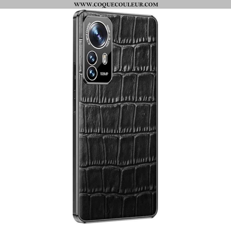 Coque Xiaomi 12 / 12X Cuir Véritable Texture Crocodile