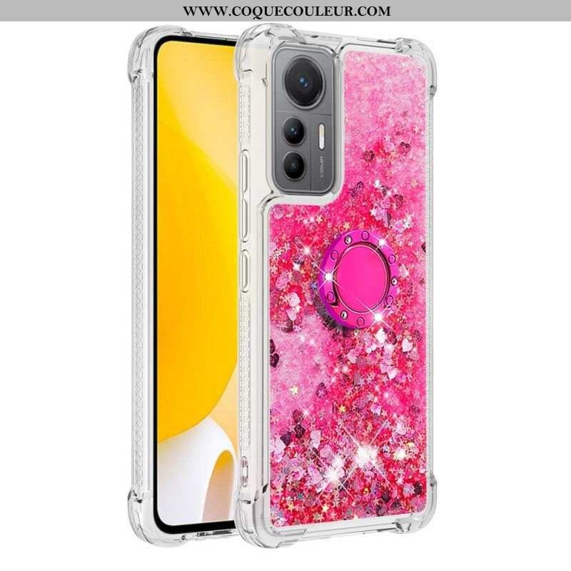 Coque Xiaomi 12 Lite Paillettes Colorées Anneau-Support