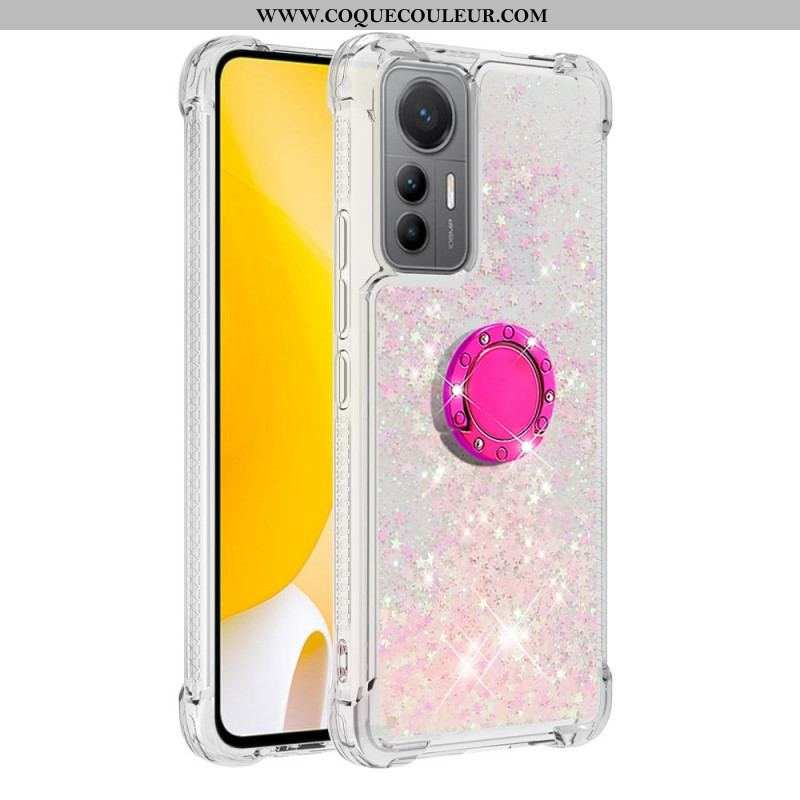 Coque Xiaomi 12 Lite Paillettes Colorées Anneau-Support