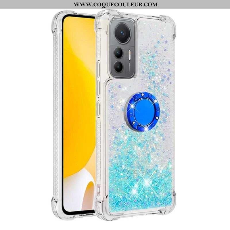 Coque Xiaomi 12 Lite Paillettes Colorées Anneau-Support