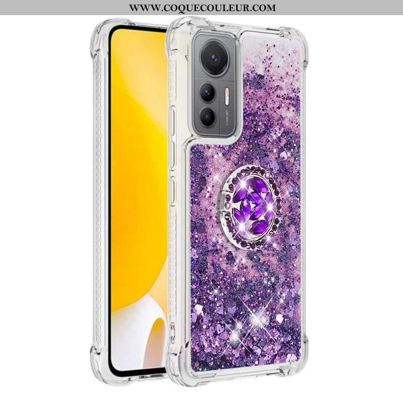 Coque Xiaomi 12 Lite Paillettes Colorées Anneau-Support