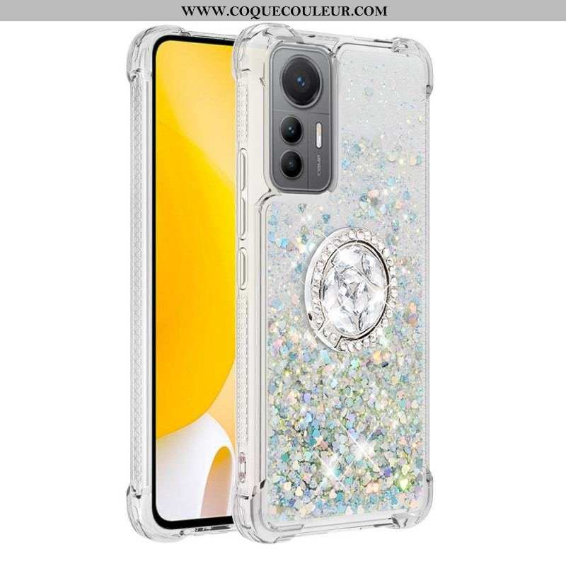 Coque Xiaomi 12 Lite Paillettes Colorées Anneau-Support