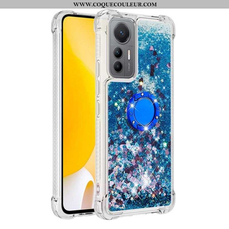 Coque Xiaomi 12 Lite Paillettes Colorées Anneau-Support