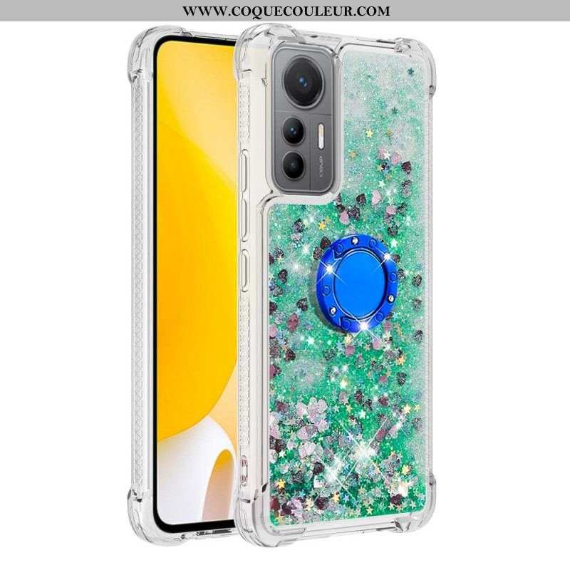 Coque Xiaomi 12 Lite Paillettes Colorées Anneau-Support