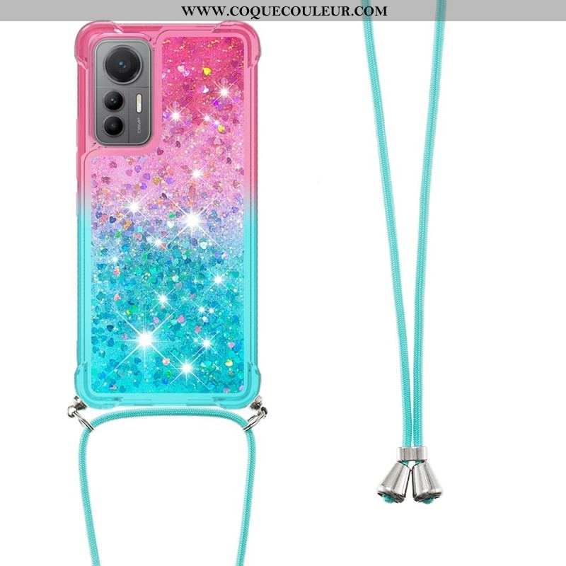 Coque Xiaomi 12 Lite à Cordon Silicone Paillettes