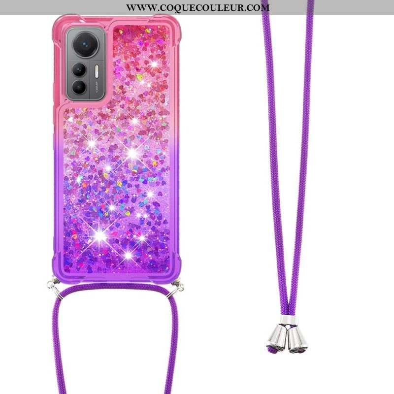 Coque Xiaomi 12 Lite à Cordon Silicone Paillettes