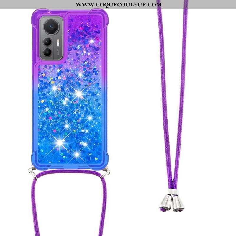 Coque Xiaomi 12 Lite à Cordon Silicone Paillettes