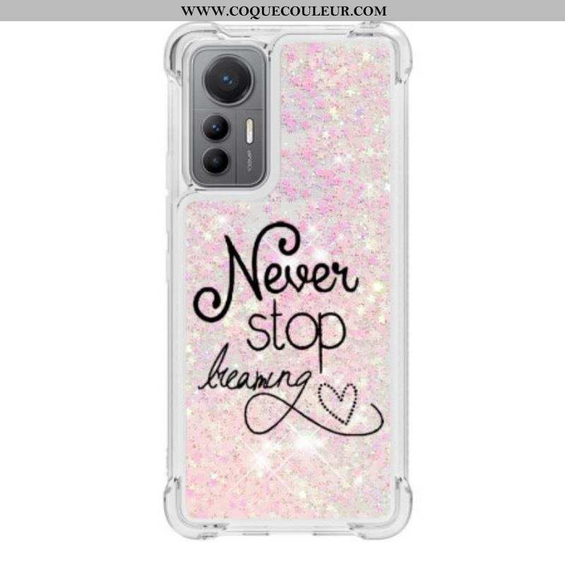 Coque Xiaomi 12 Lite Paillettes Never Stop Dreaming