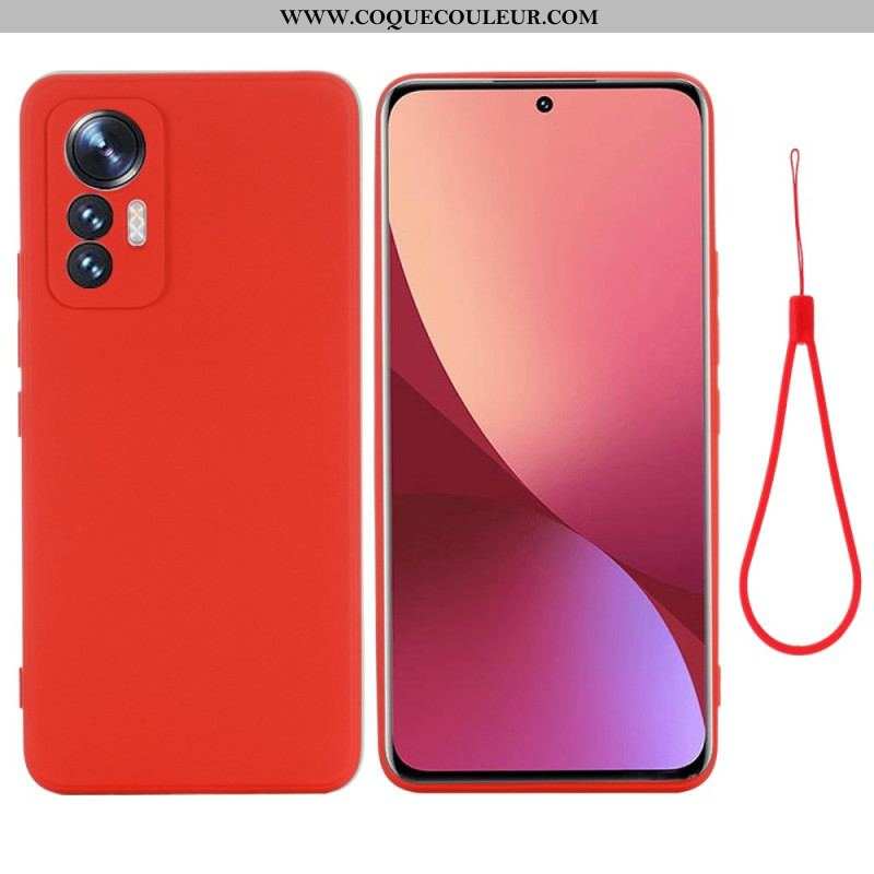 Coque Xiaomi 12 Lite Silicone Liquide à Lanière