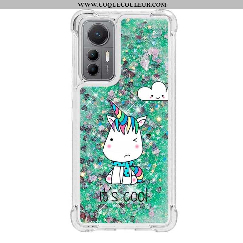 Coque Xiaomi 12 Lite Paillettes Licornes