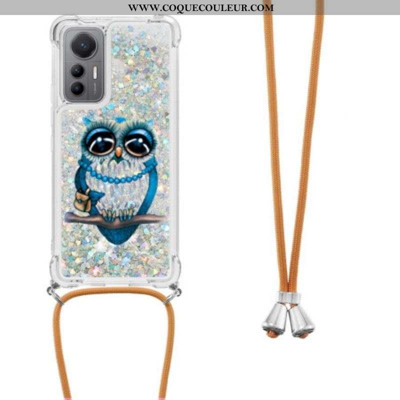 Coque Xiaomi 12 Lite à Cordon Paillettes Mrs Hibou