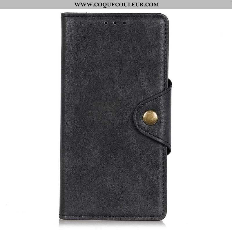 Housse Xiaomi 12 Pro Simili Cuir Vintage et Bouton