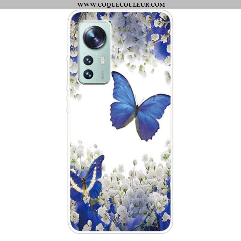 Coque Xiaomi 12 Pro Silicone Papillons