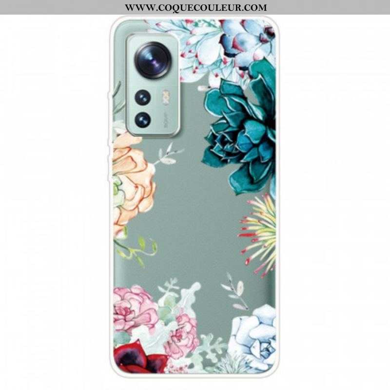 Coque Xiaomi 12 Pro Silicone Fleurs Sauvages