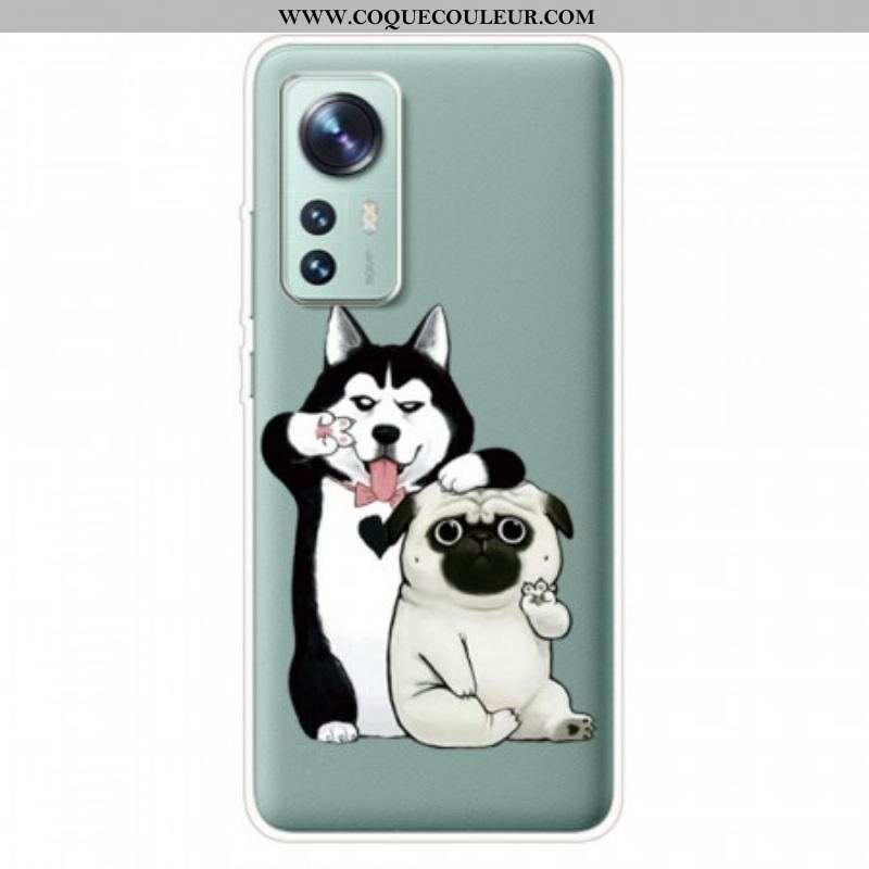 Coque Xiaomi 12 Pro Silicone Drôles de Chiens