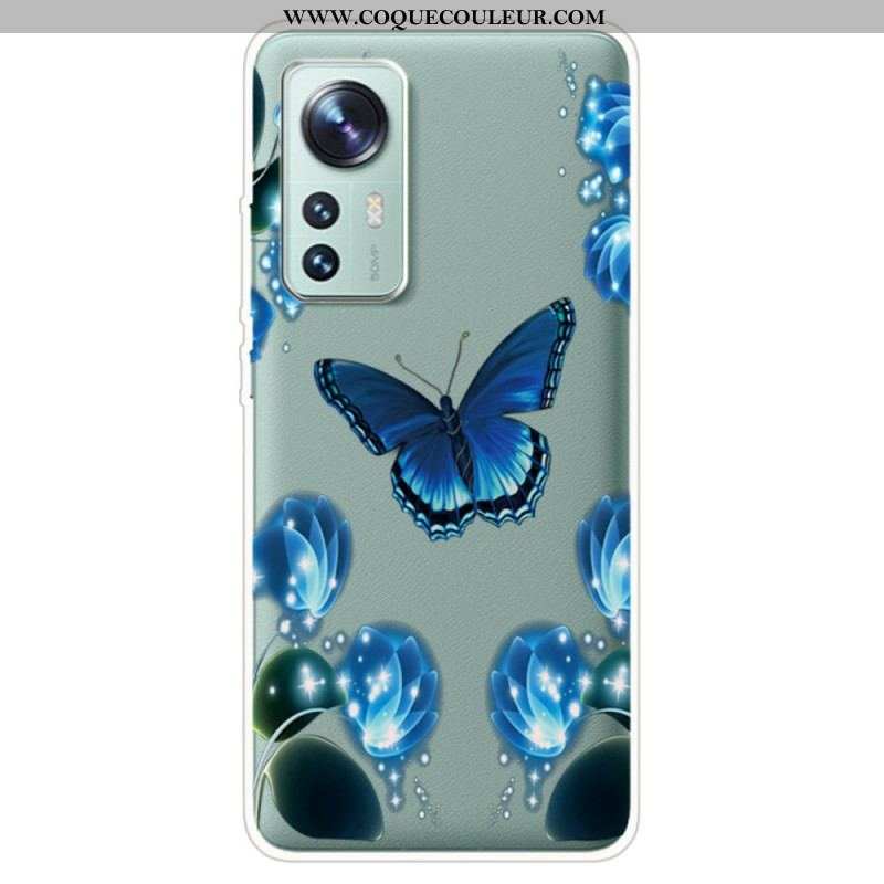 Coque Xiaomi 12 Pro Silicone Papillon Décliné