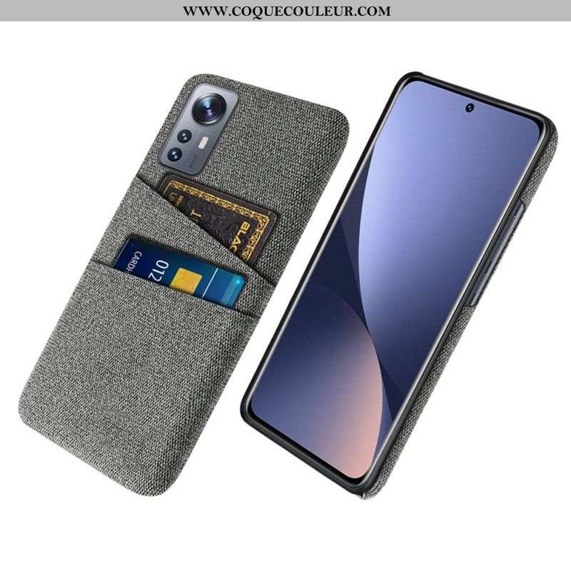 Coque Xiaomi 12 Pro Tissu avec Porte-Cartes