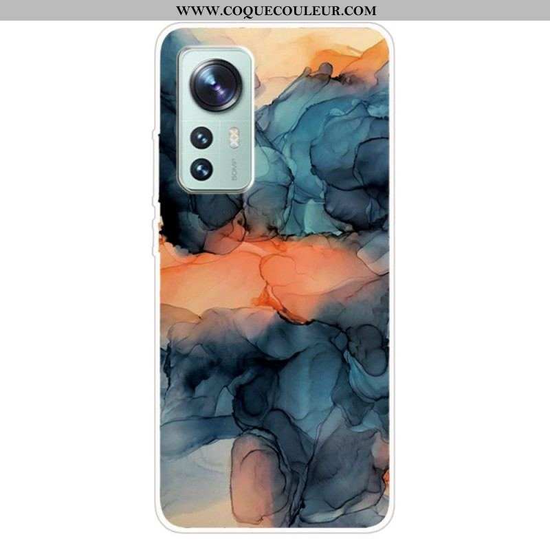Coque Xiaomi 12 Pro Silicone Marbre Aquarelle