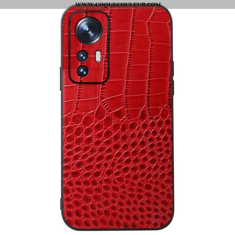 Coque Xiaomi 12 Pro Cuir Effet Peau de Crocodile