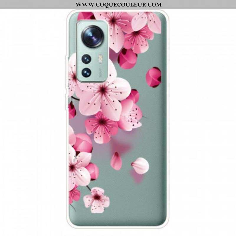 Coque Xiaomi 12 Pro Silicone Fleurs Roses