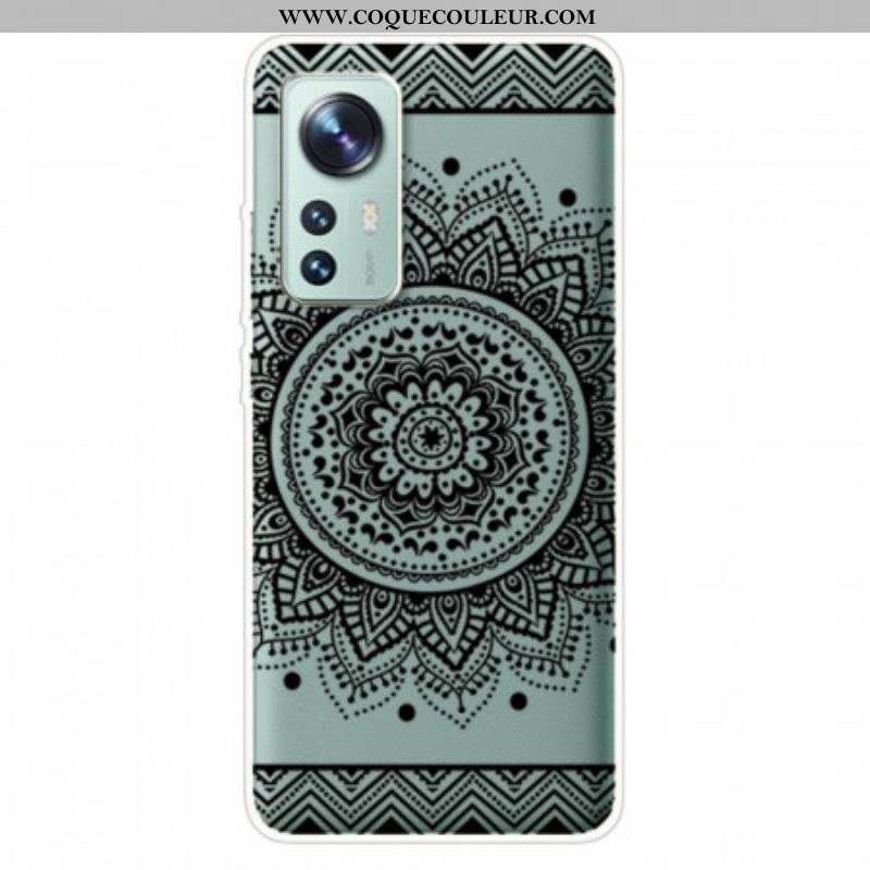 Coque Xiaomi 12 Pro Silicone Mandala Noir