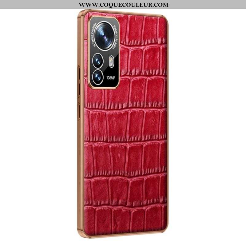 Coque Xiaomi 12 Pro Cuir Style Peau de Crocodile