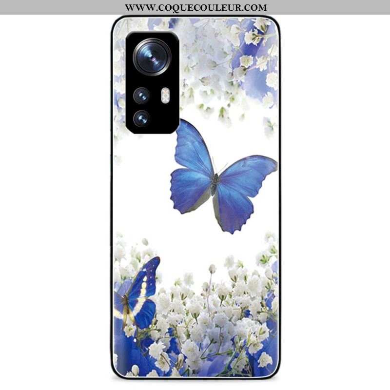 Coque Xiaomi 12 Pro Verre Trempé Papillons Royaux