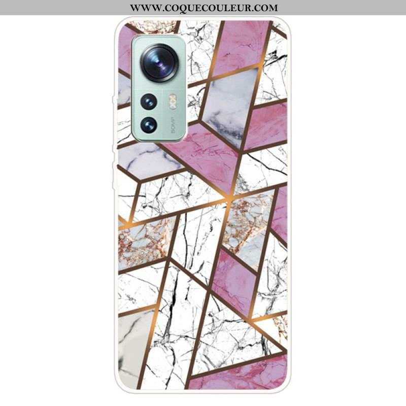 Coque Xiaomi 12 Pro Silicone Marbre Géométrie