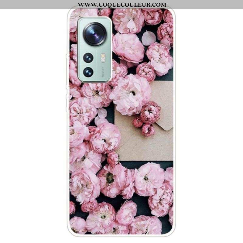 Coque Xiaomi 12 Pro Silicone Déclinaison Florale