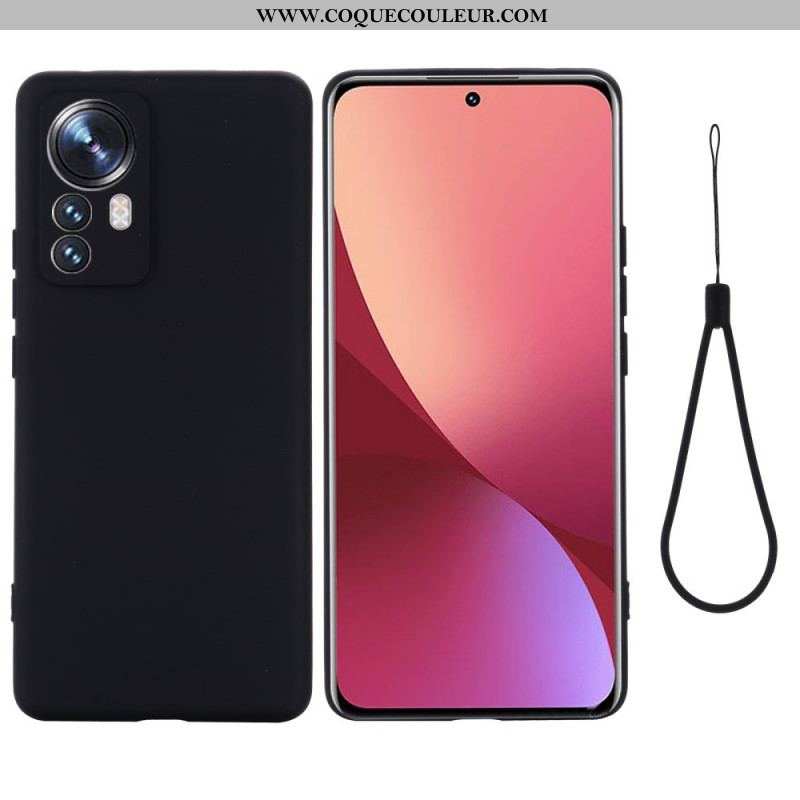 Coque Xiaomi 12 Pro Silicone Liquide Avec Lanière