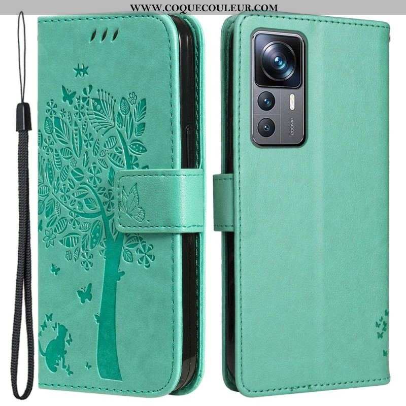 Housse Xiaomi 12T / 12T Pro Chat sous l'Arbre à Lanière