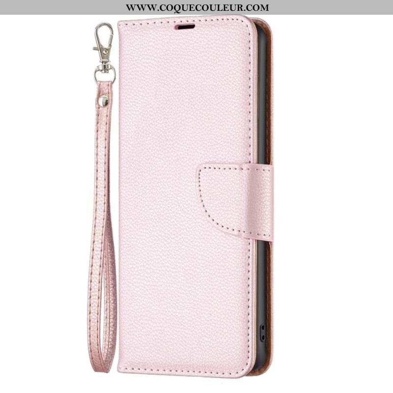 Housse Xiaomi 12T / 12T Pro Style Cuir Litchi à Lanière