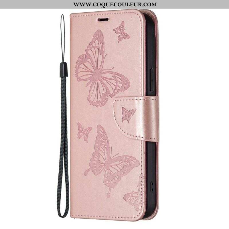 Housse Xiaomi 12T / 12T Pro Papillons à Lanière