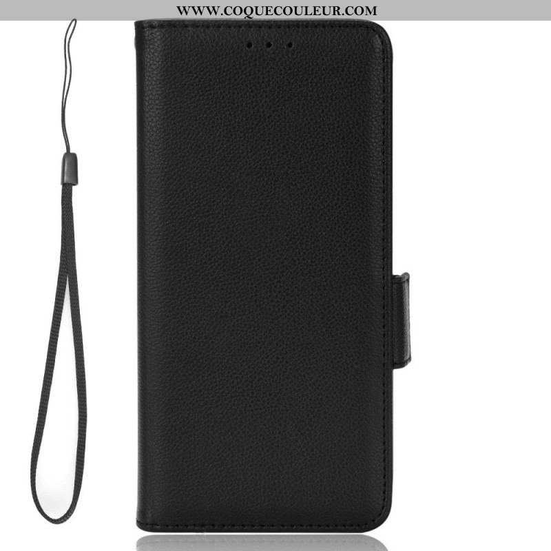 Flip Cover Xiaomi 12T / 12T Pro Effet Cuir avec Lanière