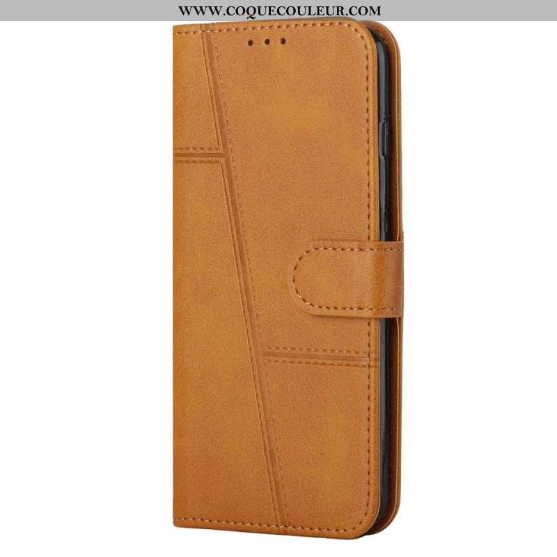 Housse Xiaomi 13 Pro Style Cuir Géométrique à Lanière