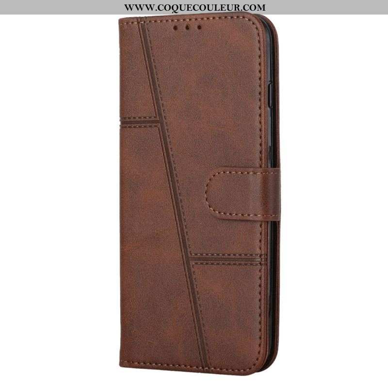 Housse Xiaomi 13 Pro Style Cuir Géométrique à Lanière
