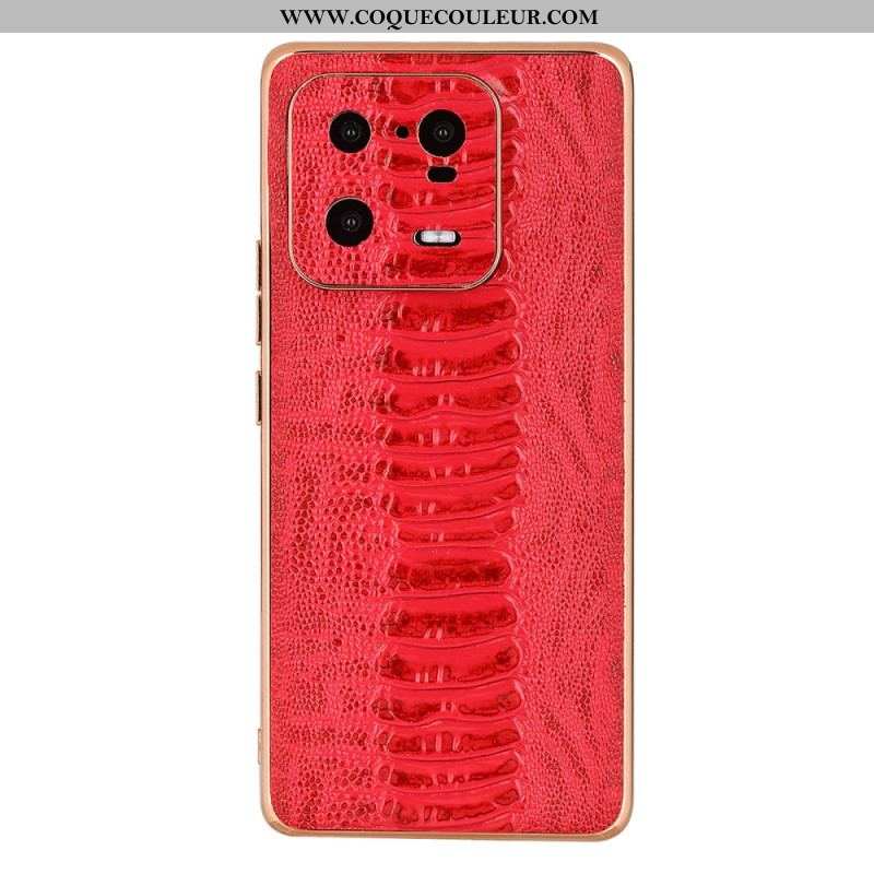 Coque Xiaomi 13 Pro Cuir Véritable Style Crocodile