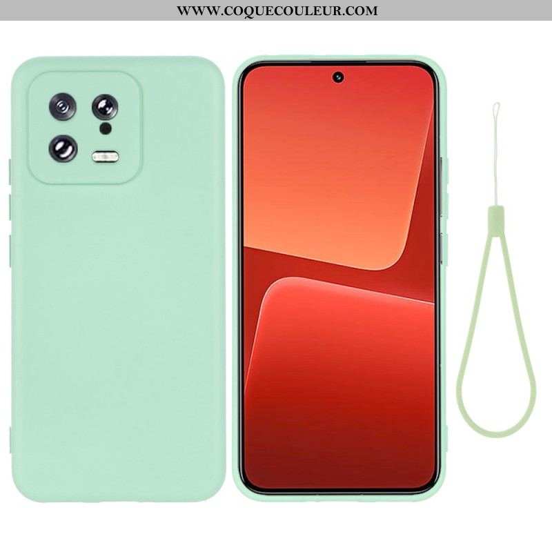 Coque Xiaomi 13 Silicone Liquide avec Lanière