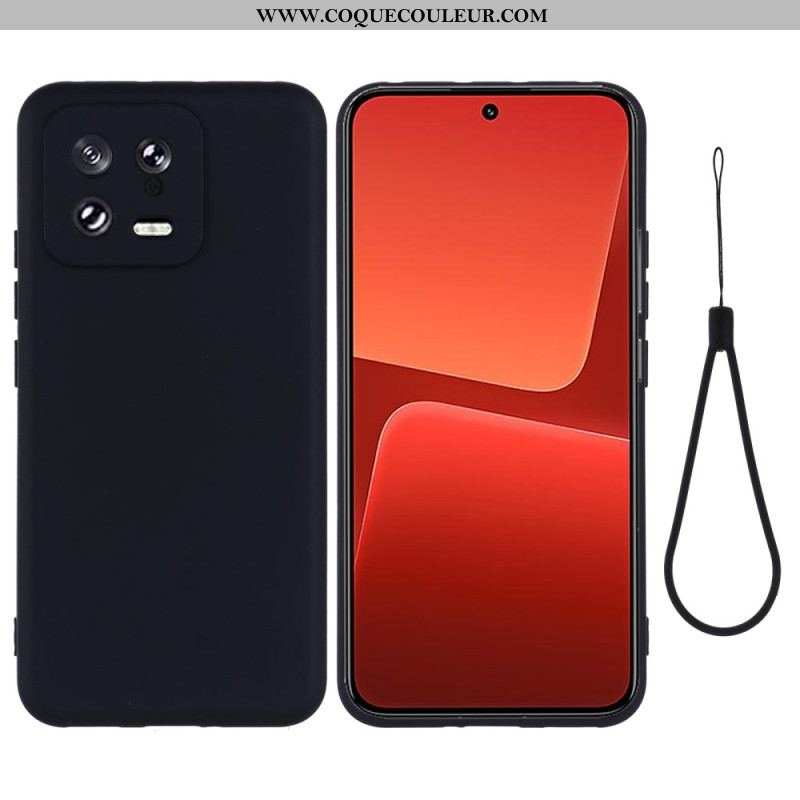 Coque Xiaomi 13 Silicone Liquide avec Lanière