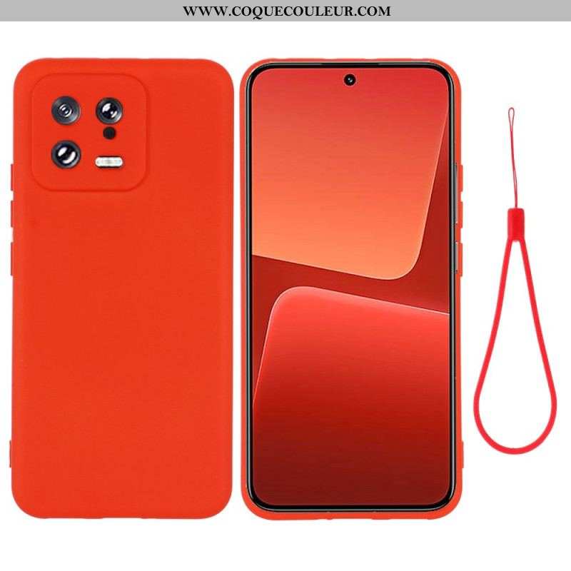 Coque Xiaomi 13 Silicone Liquide avec Lanière