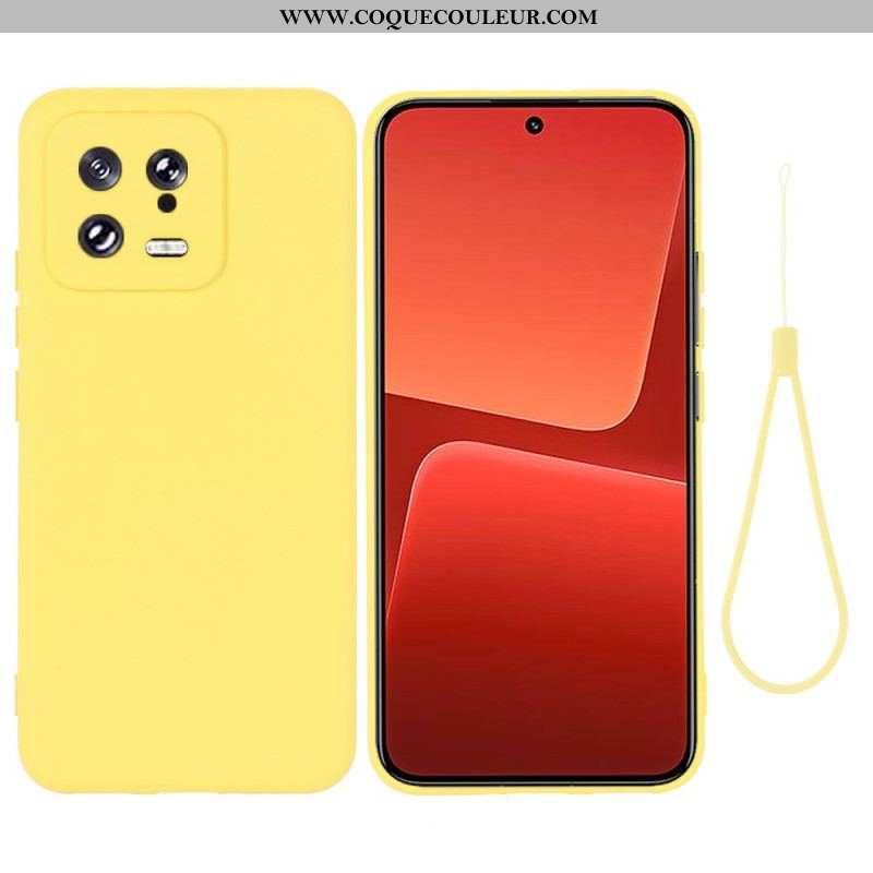 Coque Xiaomi 13 Silicone Liquide avec Lanière